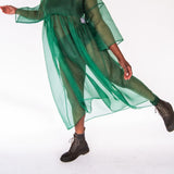 The Everything Dress in Forest Green Silk Organza - House of Flint