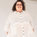 The Good Life Shirt in White Cotton - ships early April - House of Flint