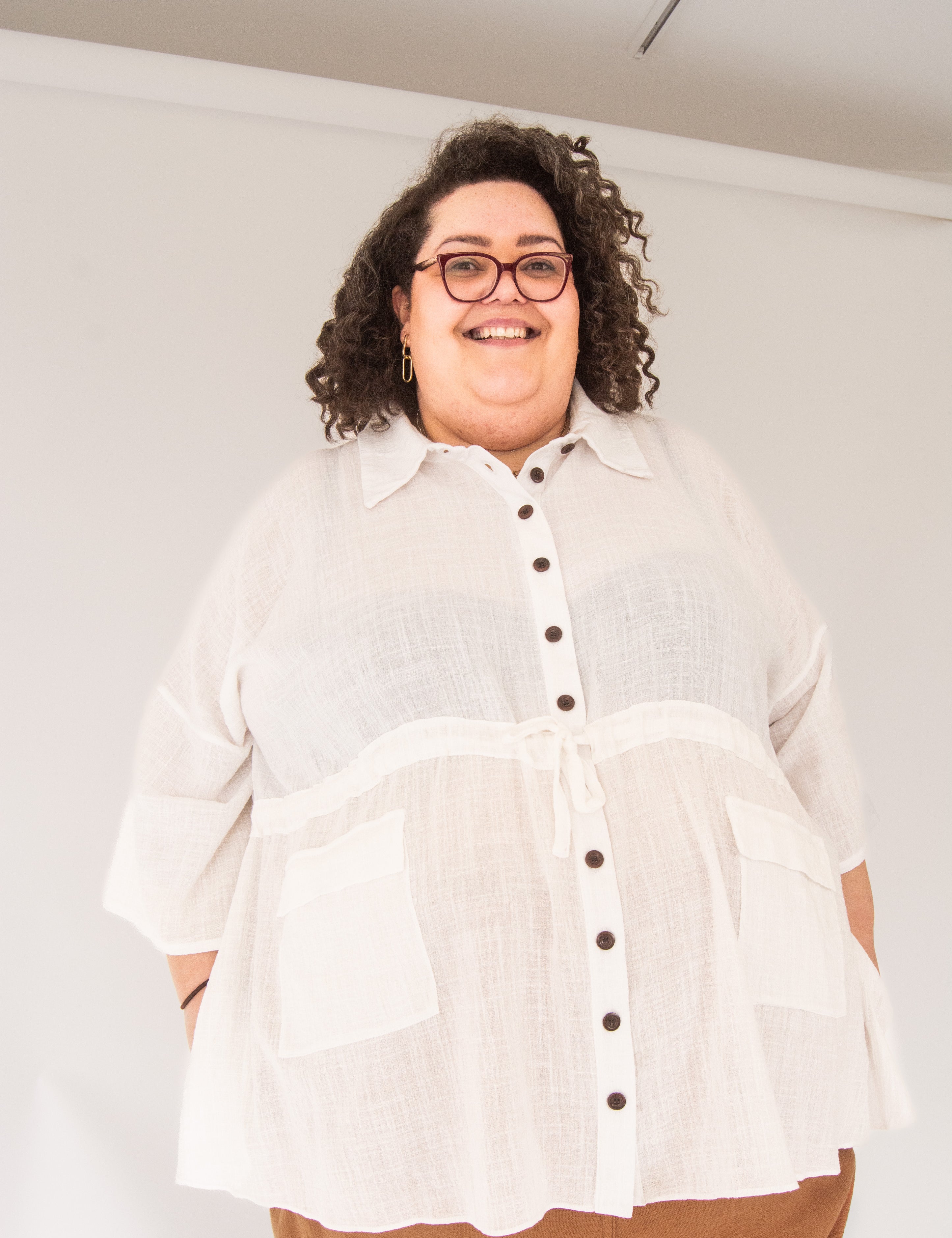 The Good Life Shirt in White Cotton - ships early April - House of Flint