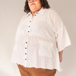 The Good Life Shirt in White Cotton - ships early April - House of Flint