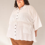 The Good Life Shirt in White Cotton - ships early April - House of Flint