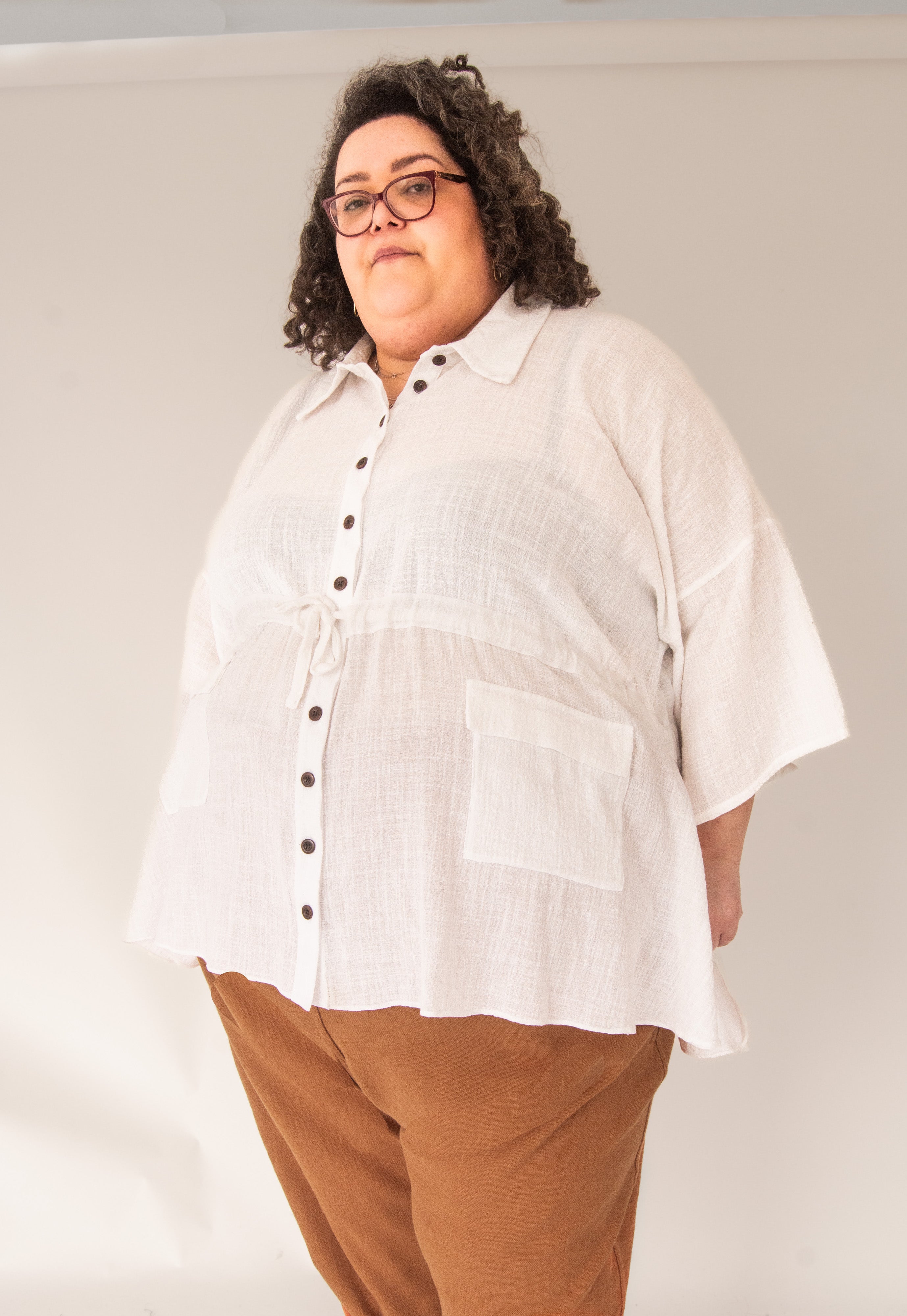 The Good Life Shirt in White Cotton - ships early April - House of Flint