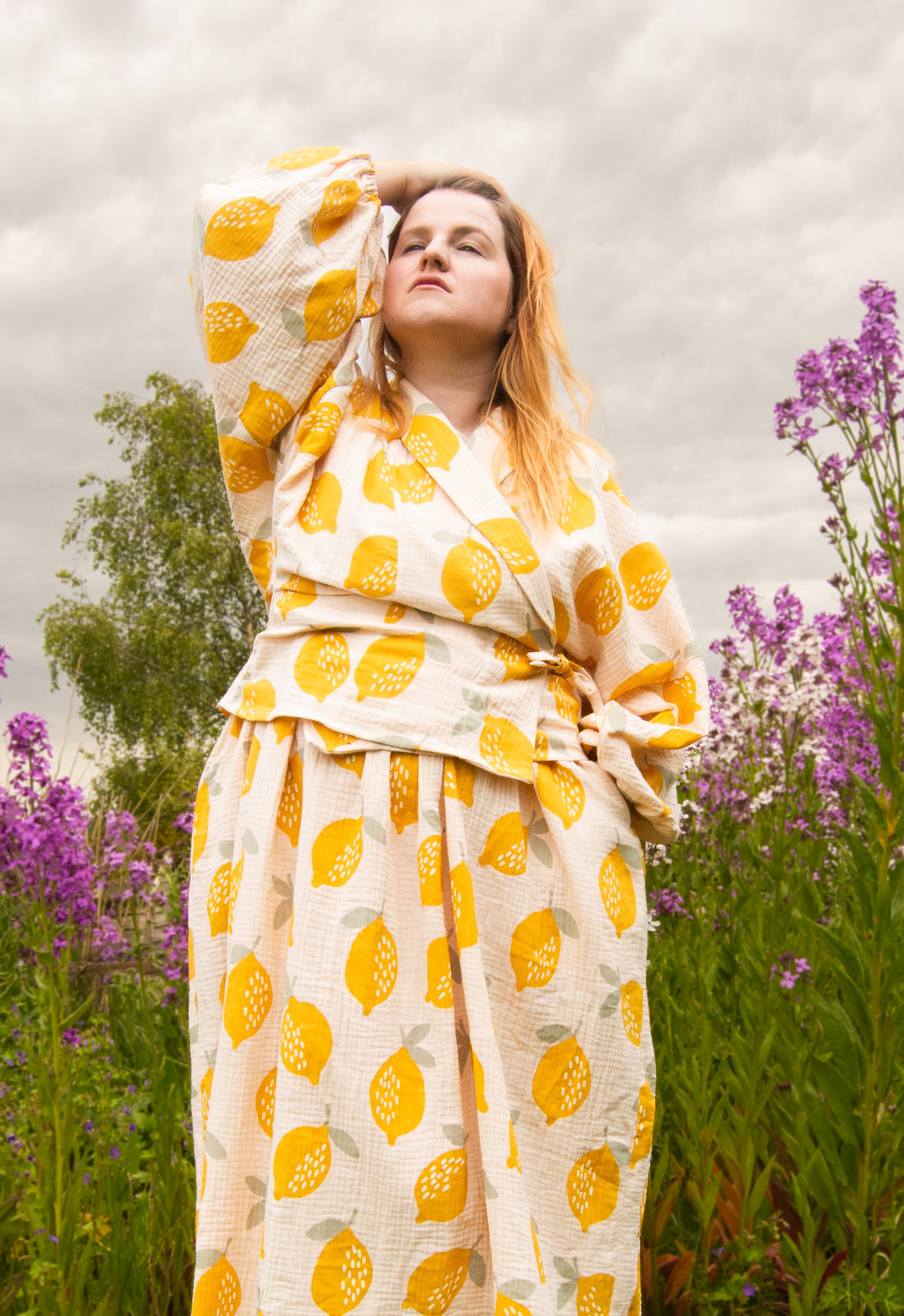 The Solstice Shirt in Lemons print double gauze - House of Flint