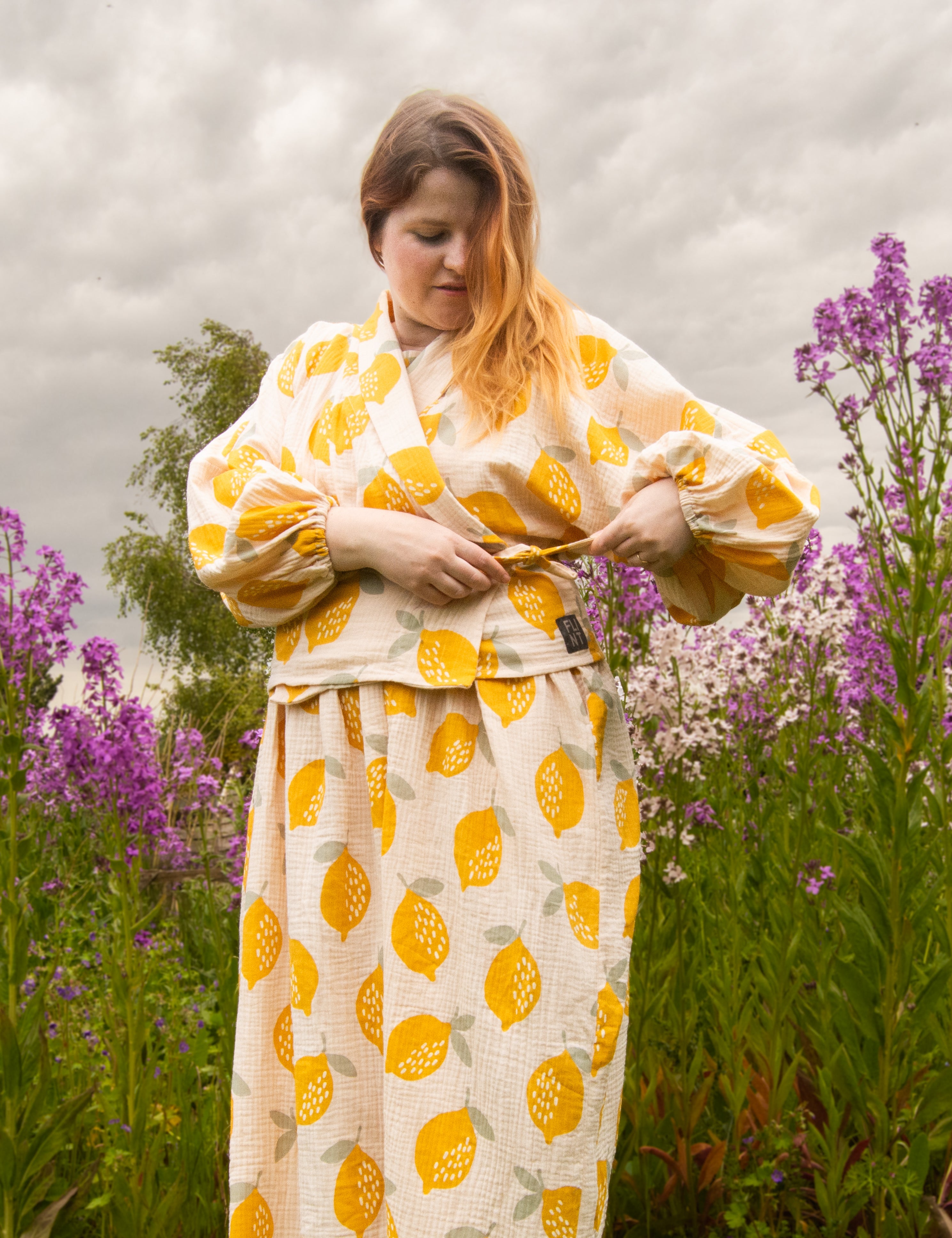 The Solstice Shirt in Lemons print double gauze - House of Flint