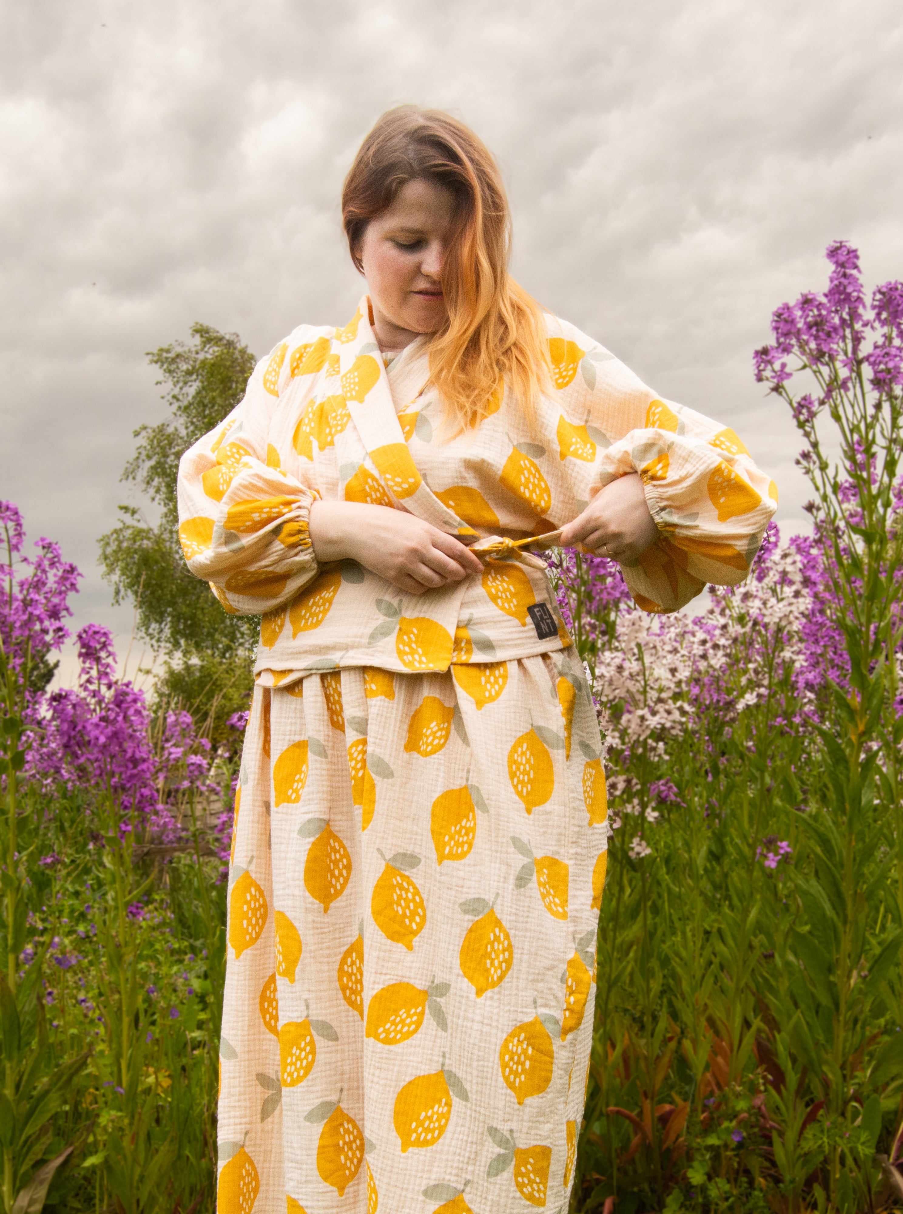 The Solstice Shirt in Lemons print double gauze - House of Flint