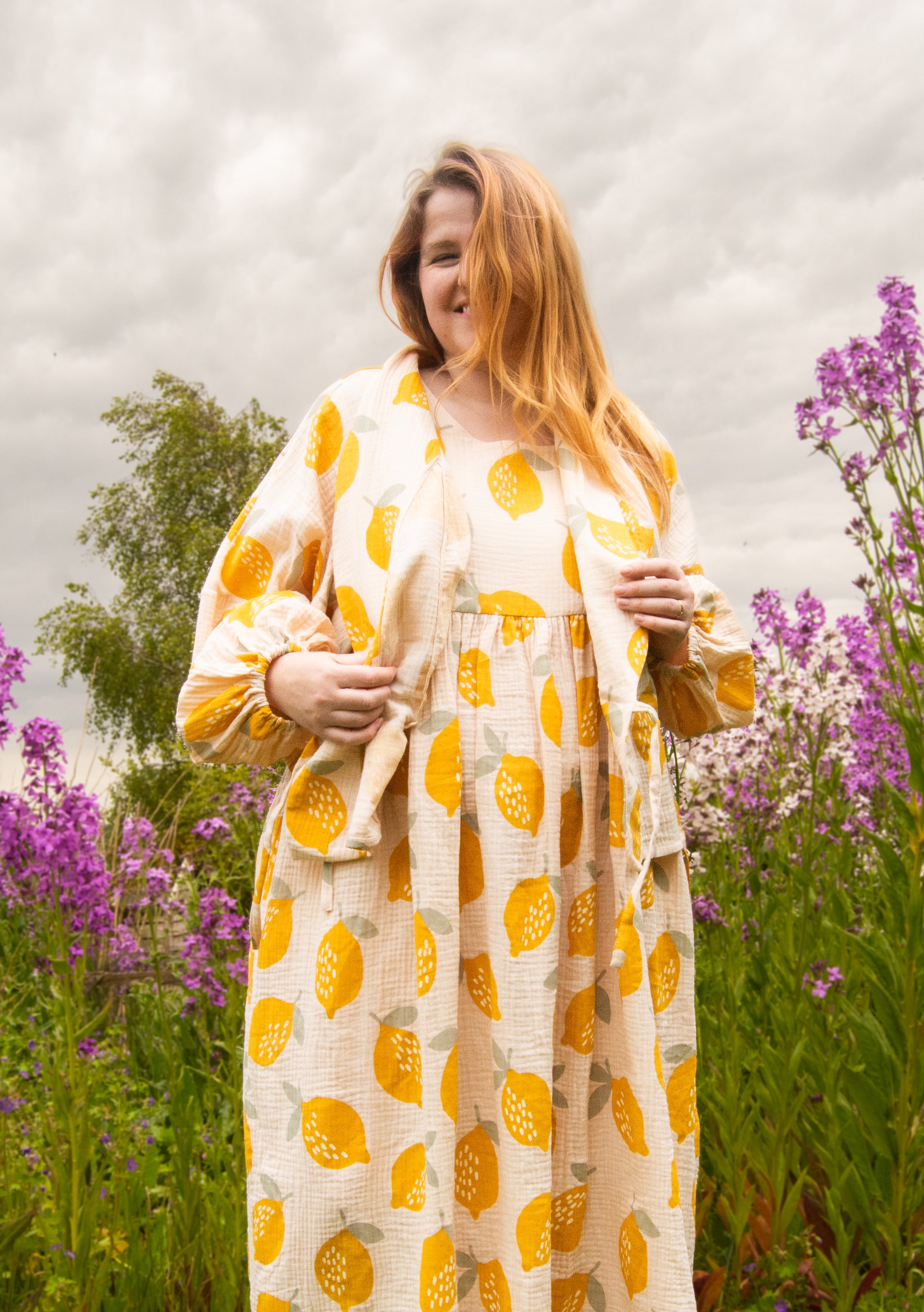 The Solstice Shirt in Lemons print double gauze - House of Flint
