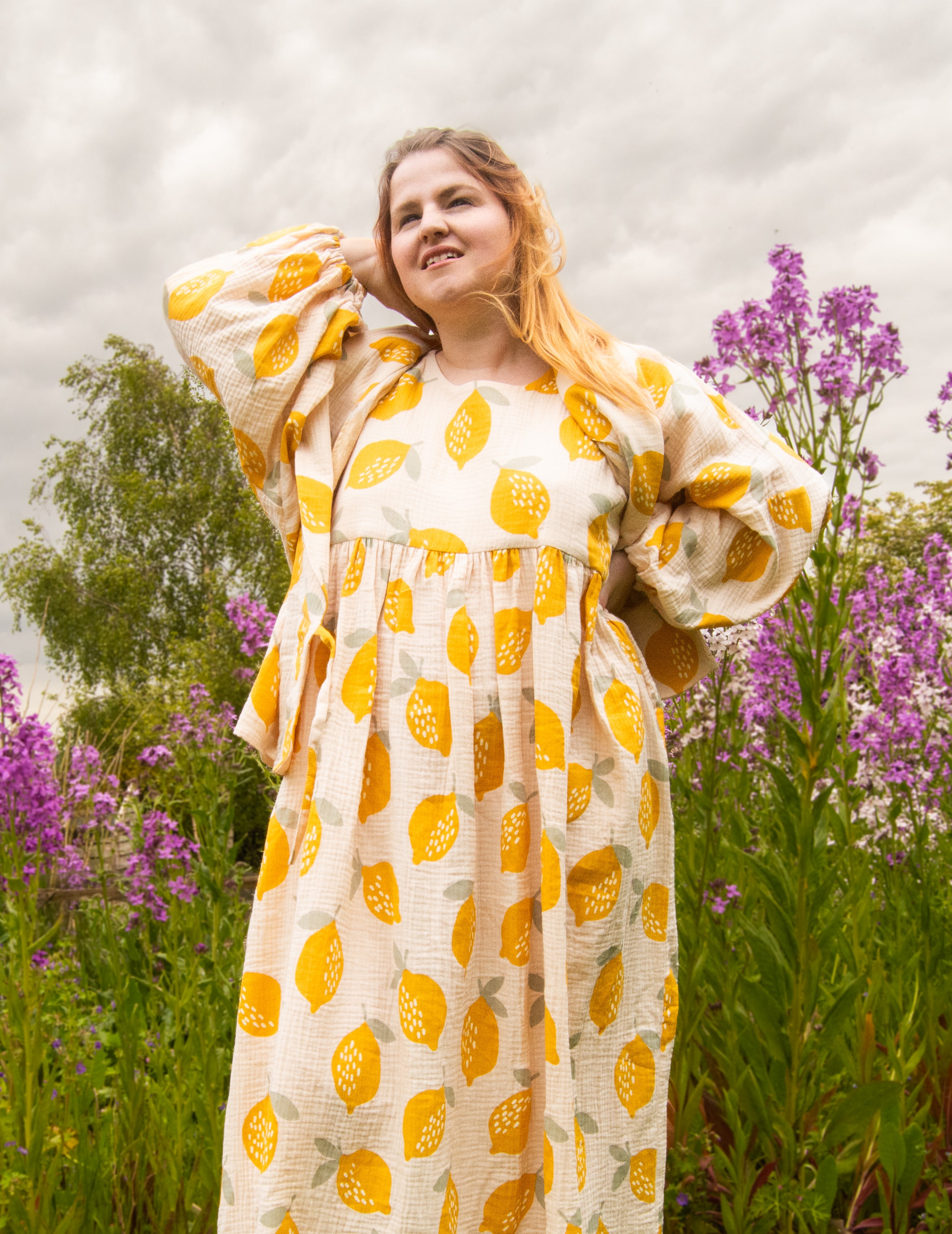 The Solstice Shirt in Lemons print double gauze - House of Flint