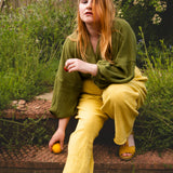 The Avery Trousers in Lemon curd