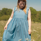 The Garden Dress - Cornflower cotton chambray