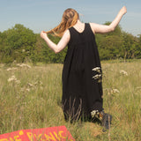 The Garden Dress - Liquorice black double gauze