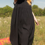 The Garden Dress - Liquorice black double gauze