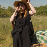 The Garden Dress - Liquorice black double gauze