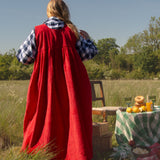 The Garden Dress - Cherry red corduroy