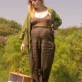 The Avery Trousers in Chocolate chia check