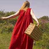 The Garden Dress - Cherry red corduroy