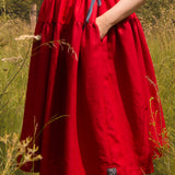 The One-of-a-Kind Skirt - Red Linen