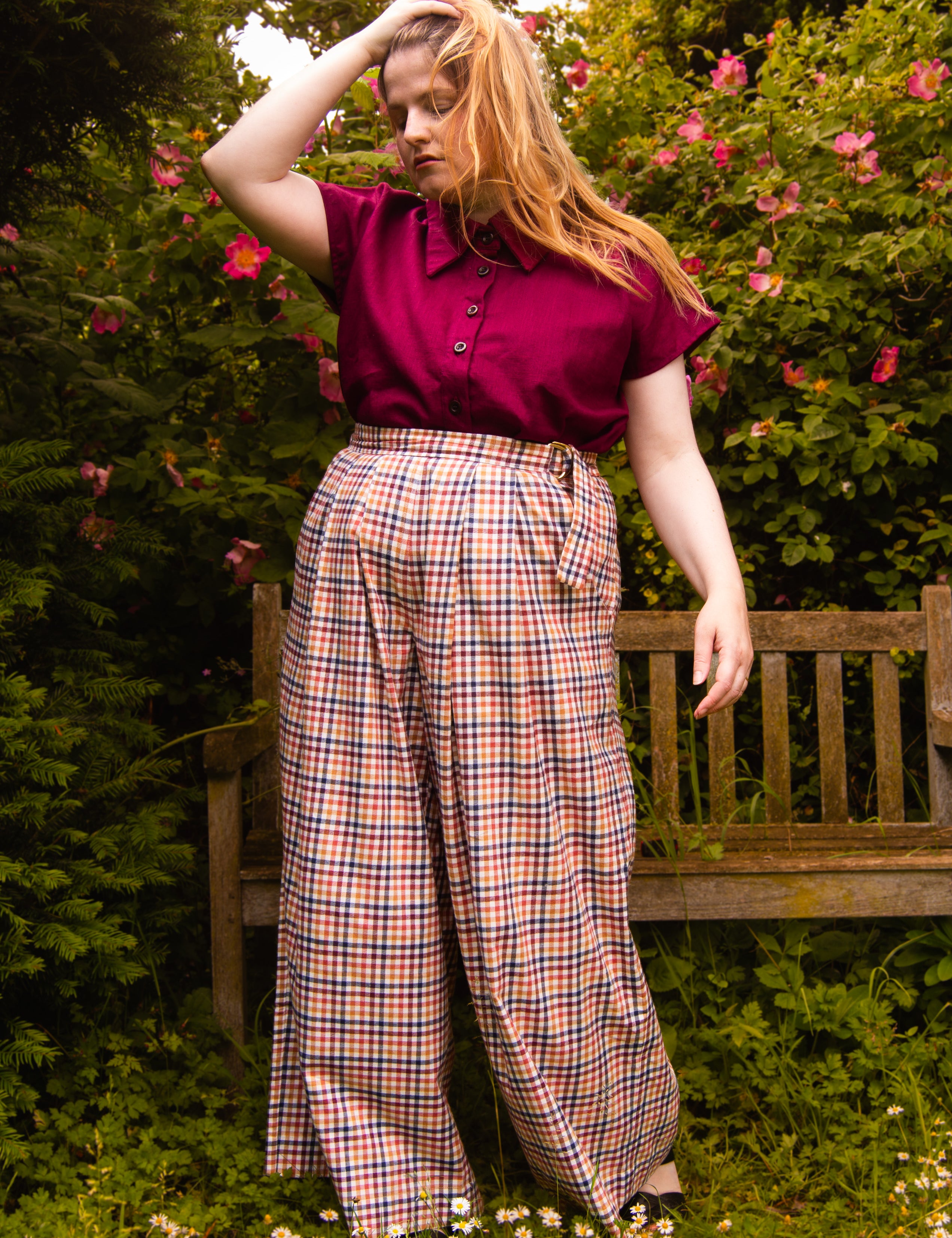 The Margo Trousers in Sunrise Check - House of Flint