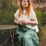 The Gathered Skirt in Summer Skies Seersucker