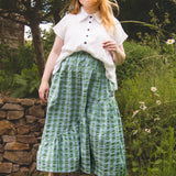 The Gathered Skirt in Summer Skies Seersucker