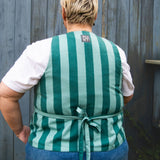 The Bow Gilet - Teal Stripe flannel - S