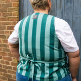 The Bow Gilet - Teal Stripe flannel - S