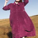 The Hybrid Dress in pink corduroy - S - House of Flint