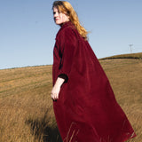 The Hybrid Dress in wine red corduroy