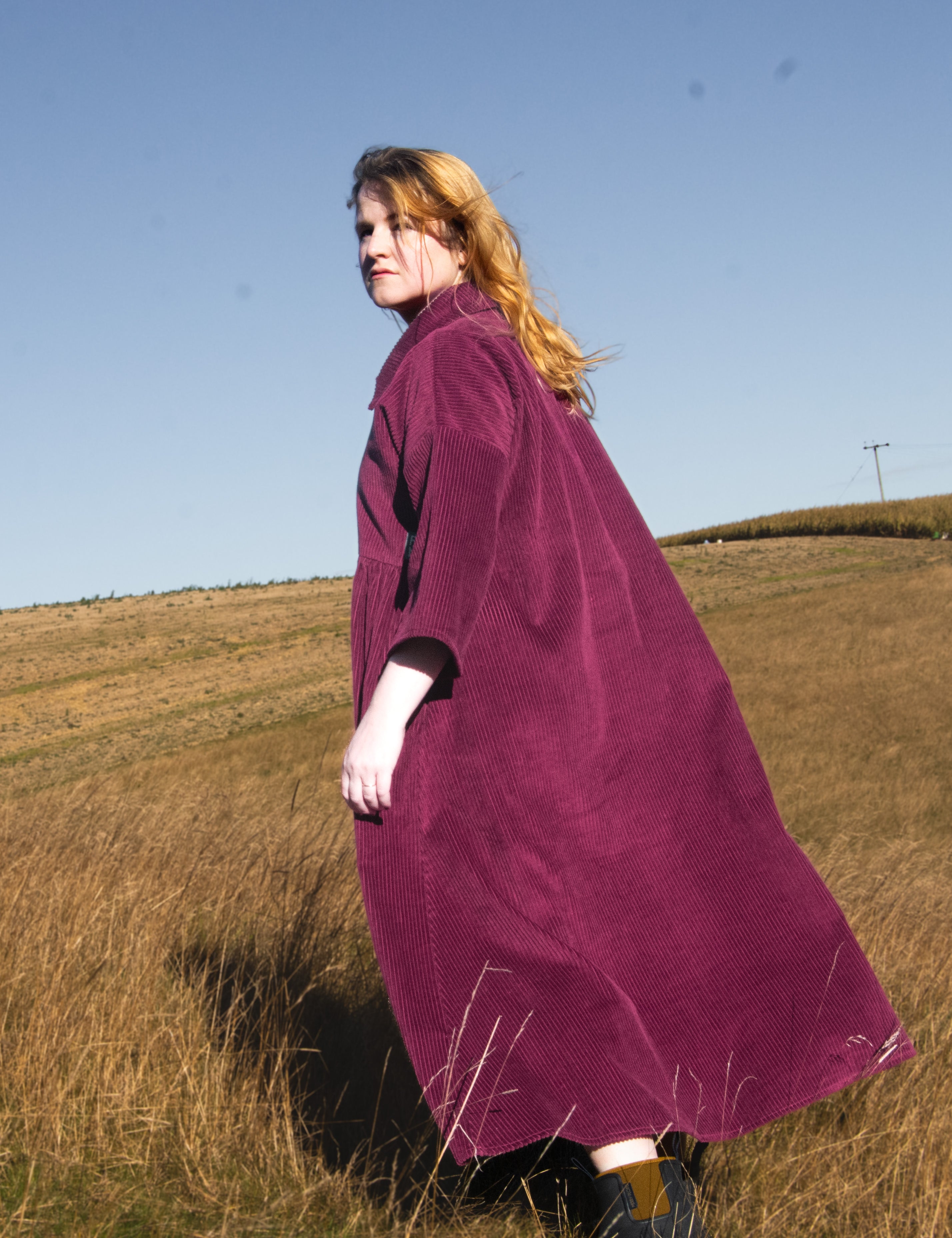 The Hybrid Dress in pink corduroy - S - House of Flint
