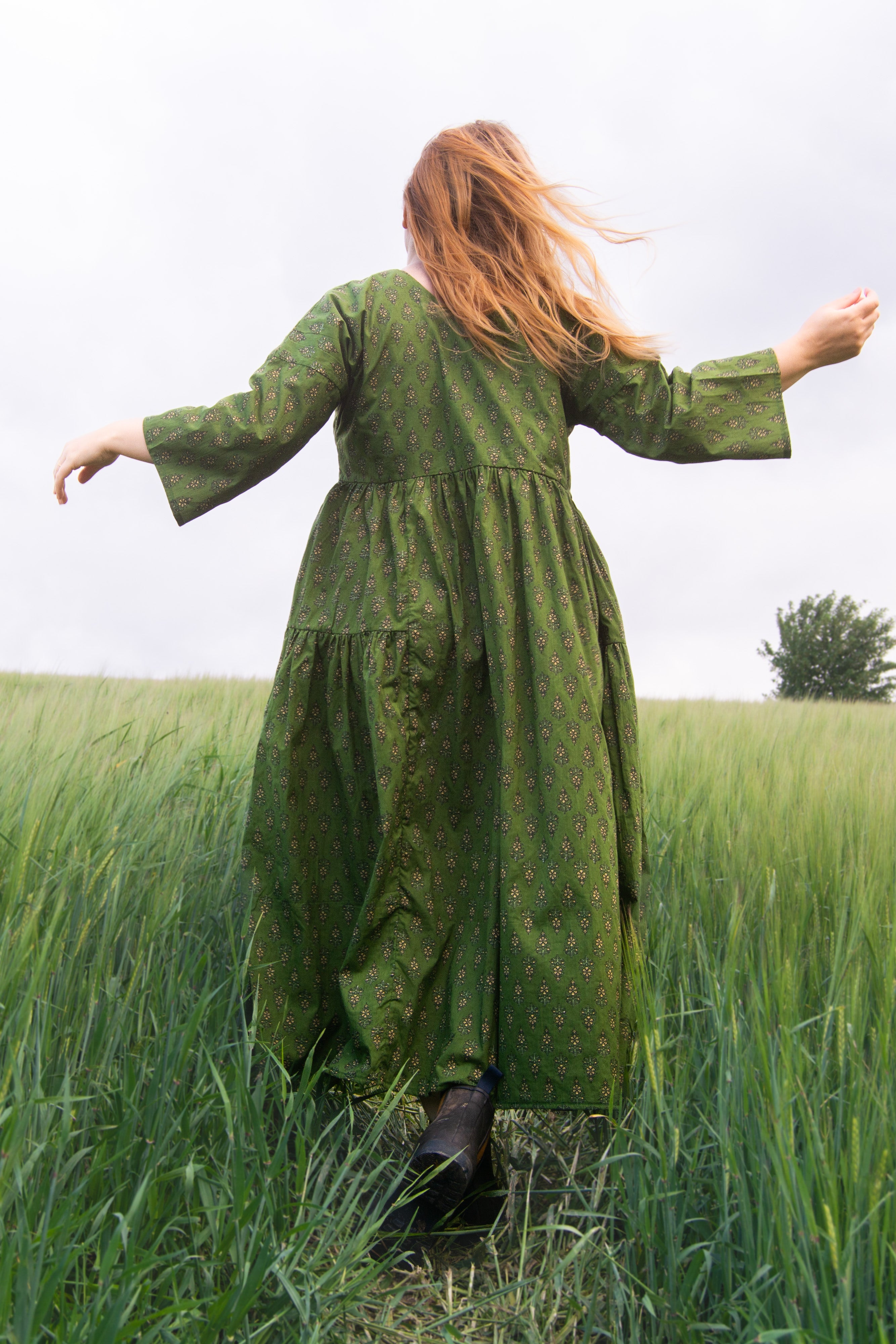 The Double Take Dress in Morris Cotton - House of Flint