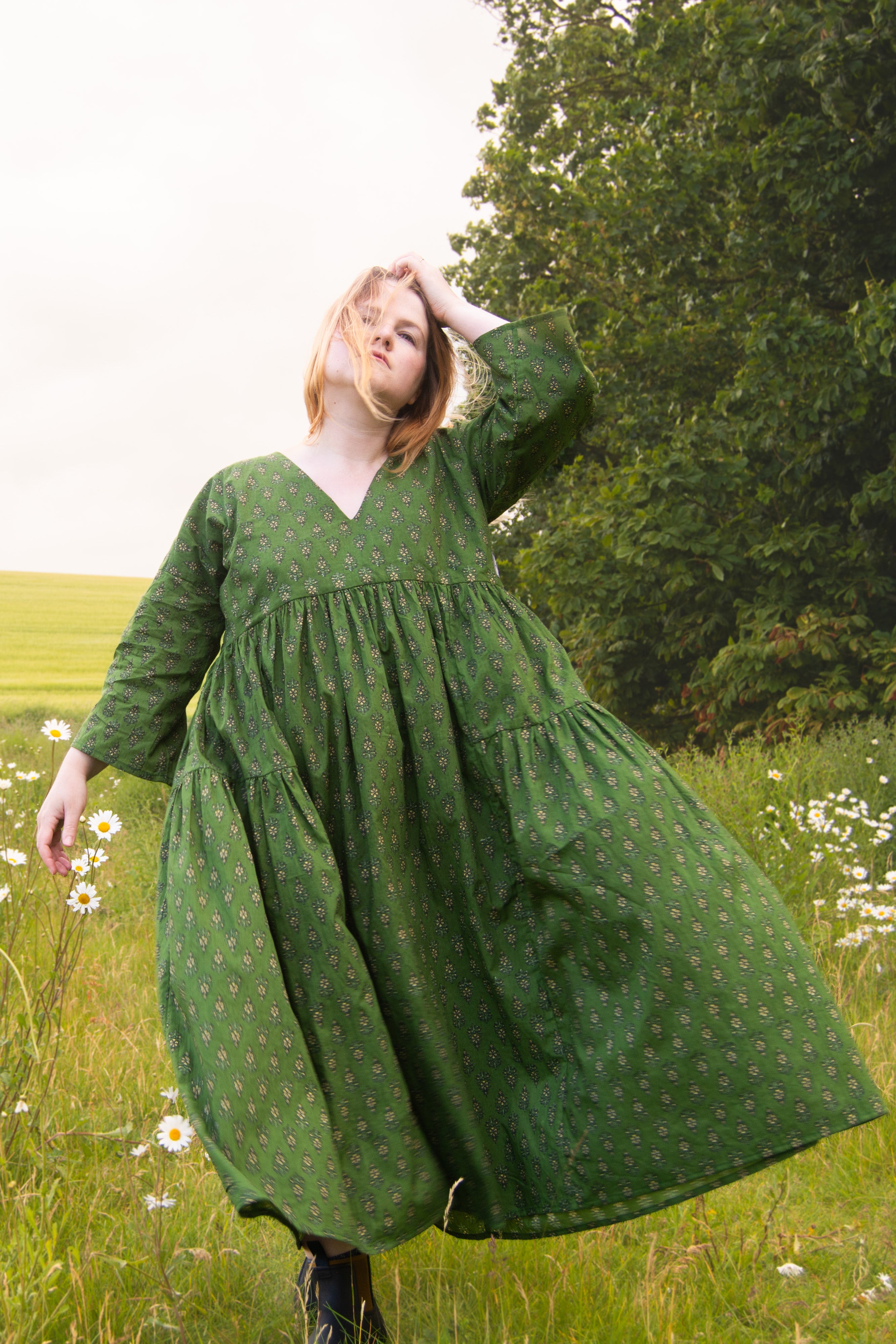 The Double Take Dress in Morris Cotton - House of Flint