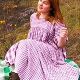 The Everything Dress in Purple double gingham