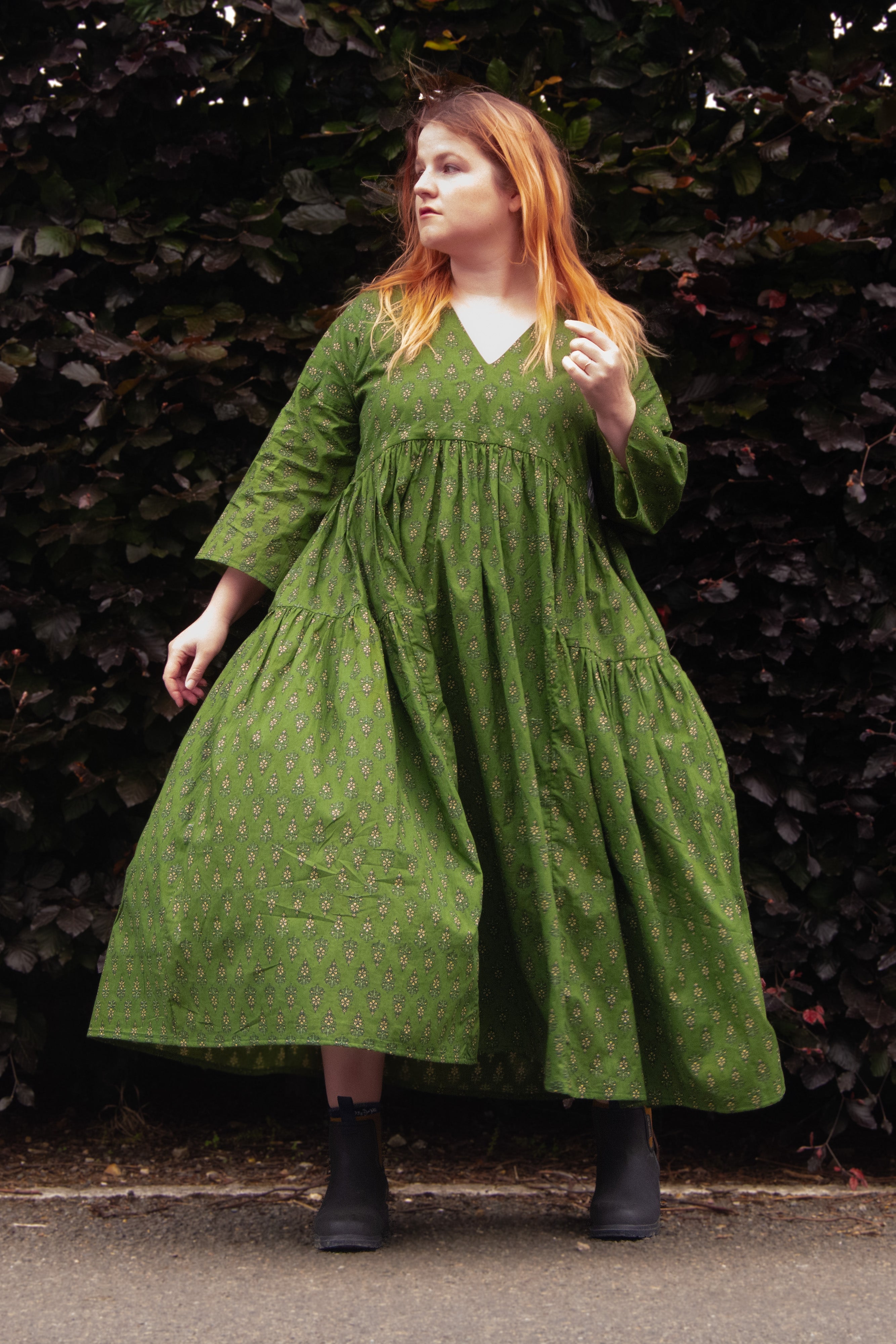 The Double Take Dress in Morris Cotton - House of Flint