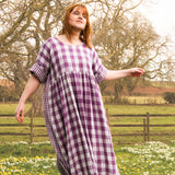 The Everything Dress in Purple double gingham