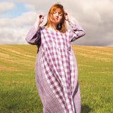 The Everything Dress in Purple double gingham