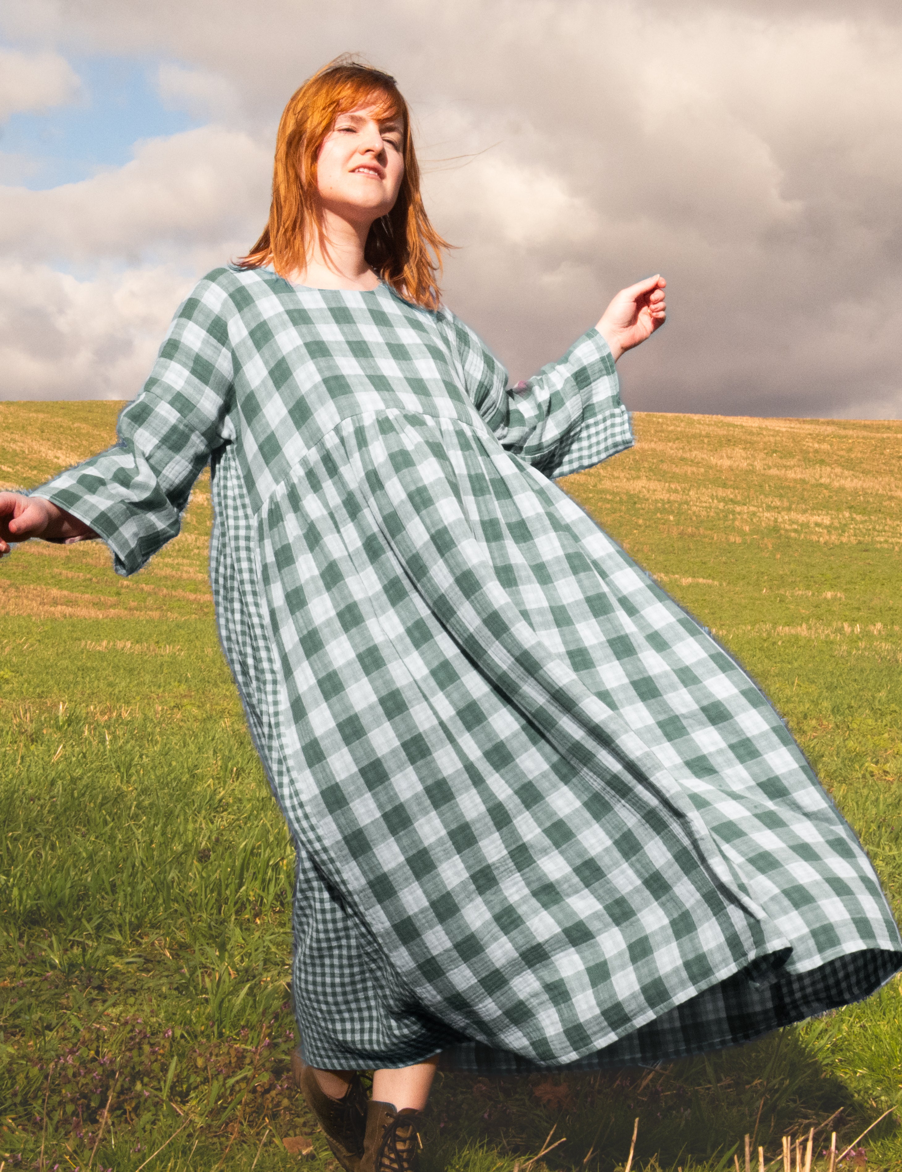 PRE ORDER The Everything Dress in Sea Green double gingham - House of Flint