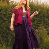 The Letty Shirt in Dark Raspberry Linen - pre-order