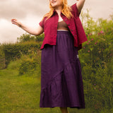 The Letty Shirt in Dark Raspberry Linen - pre-order