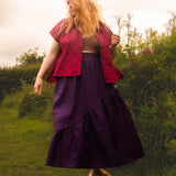 The Letty Shirt in Dark Raspberry Linen - pre-order