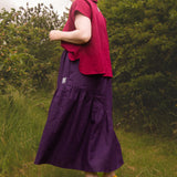 The Letty Shirt in Dark Raspberry Linen - pre-order