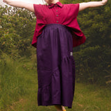 The Letty Shirt in Dark Raspberry Linen - pre-order