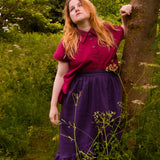 The Letty Shirt in Dark Raspberry Linen - pre-order