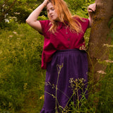The Letty Shirt in Dark Raspberry Linen - pre-order