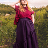 The Letty Shirt in Dark Raspberry Linen - pre-order