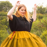 The One-of-a-Kind Skirt - Mustard Linen + Double Gauze