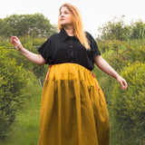 The One-of-a-Kind Skirt - Mustard Linen + Double Gauze