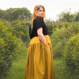The One-of-a-Kind Skirt - Mustard Linen + Double Gauze