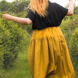 The One-of-a-Kind Skirt - Mustard Linen + Double Gauze