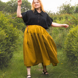 The One-of-a-Kind Skirt - Mustard Linen + Double Gauze