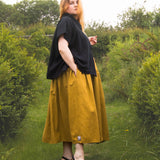 The One-of-a-Kind Skirt - Mustard Linen + Double Gauze
