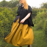 The One-of-a-Kind Skirt - Mustard Linen + Double Gauze